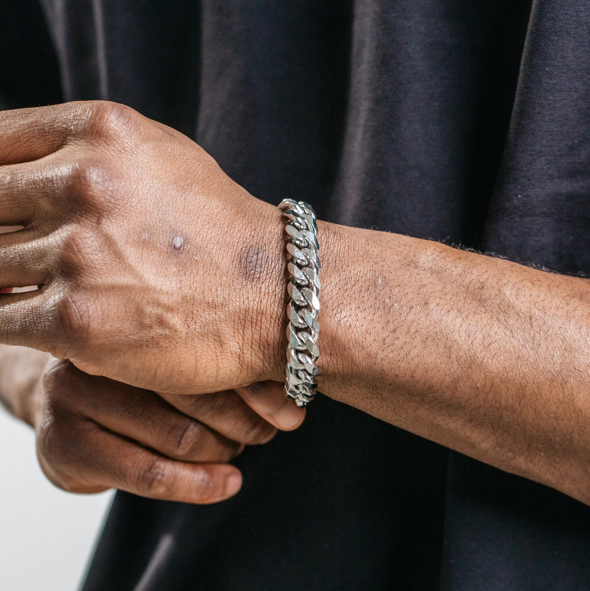 12mm Miami Cuban Bracelet - Silver - Image 4