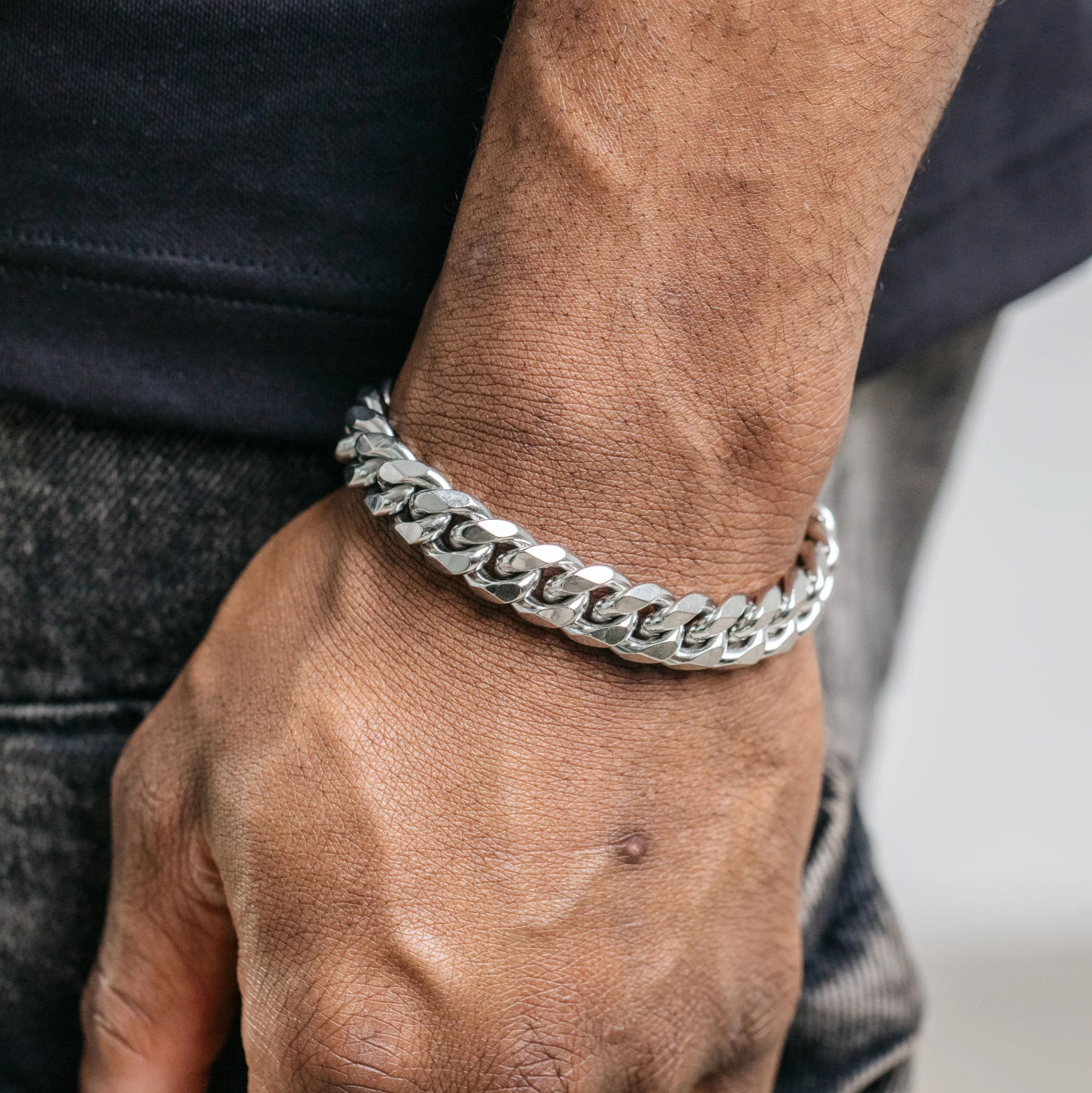 12mm Miami Cuban Bracelet - Silver - Image 5
