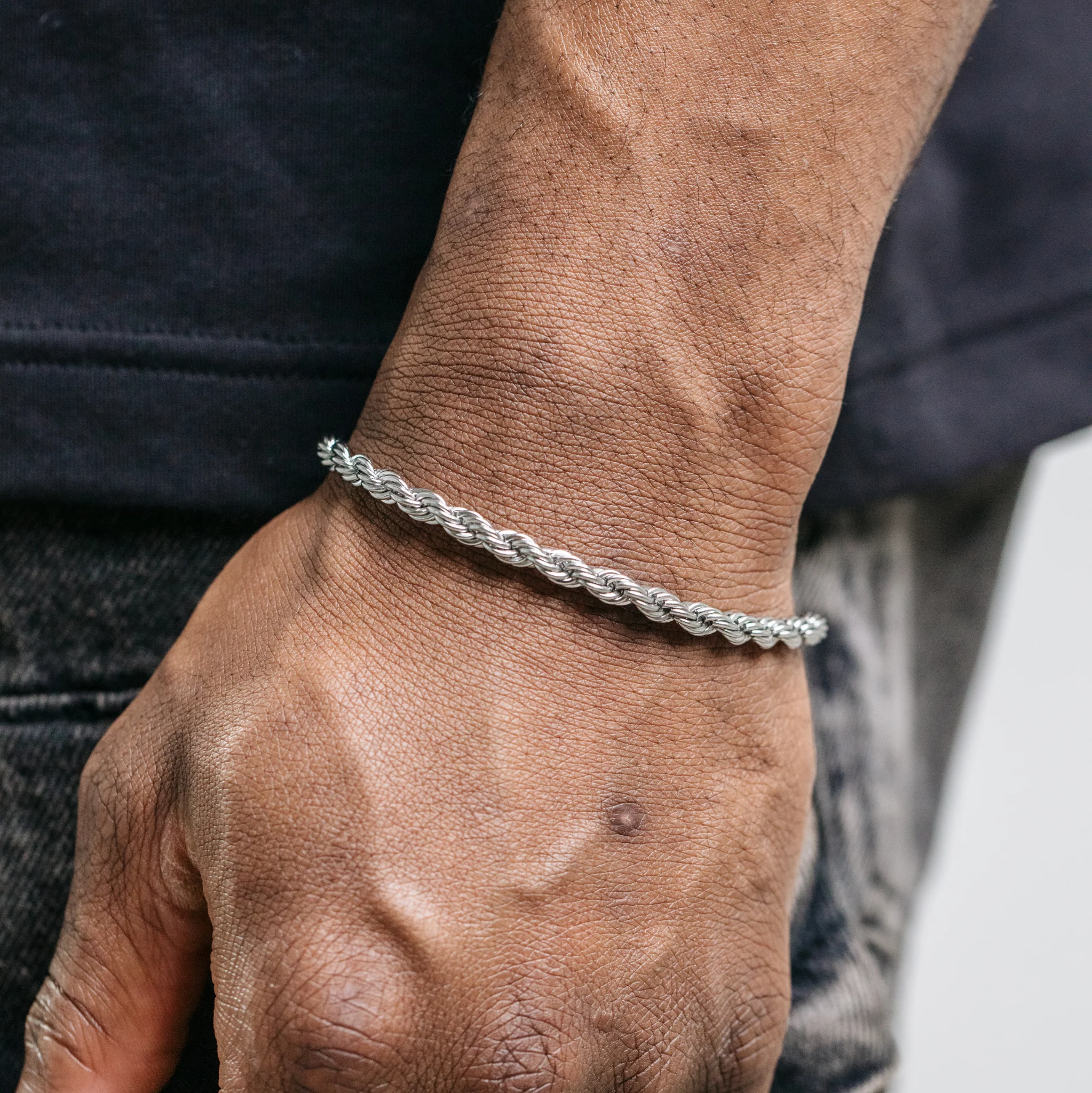 5mm Rope Bracelet - Silver (S) - Image 4