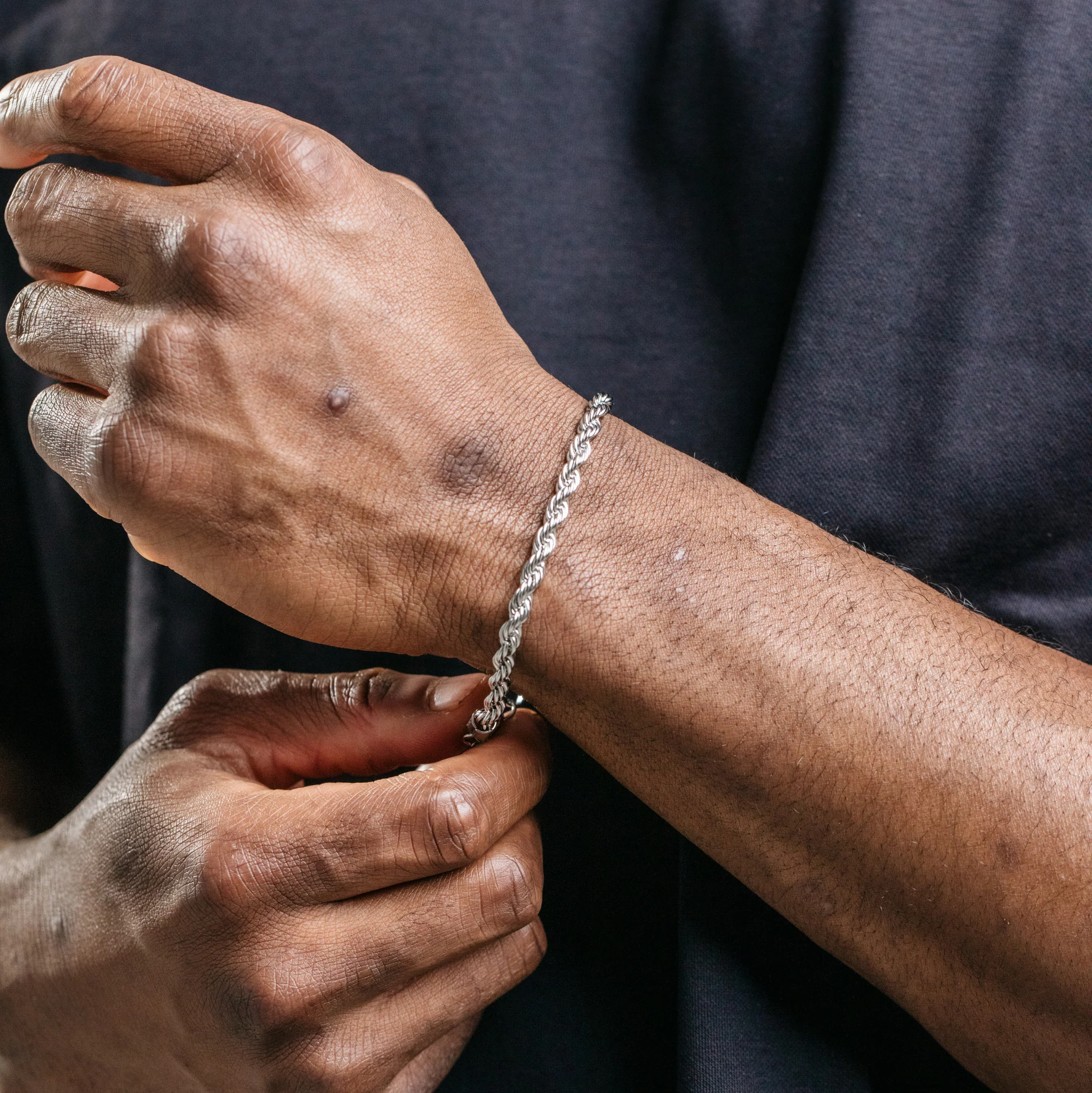 5mm Rope Bracelet - Silver (S) - Image 5