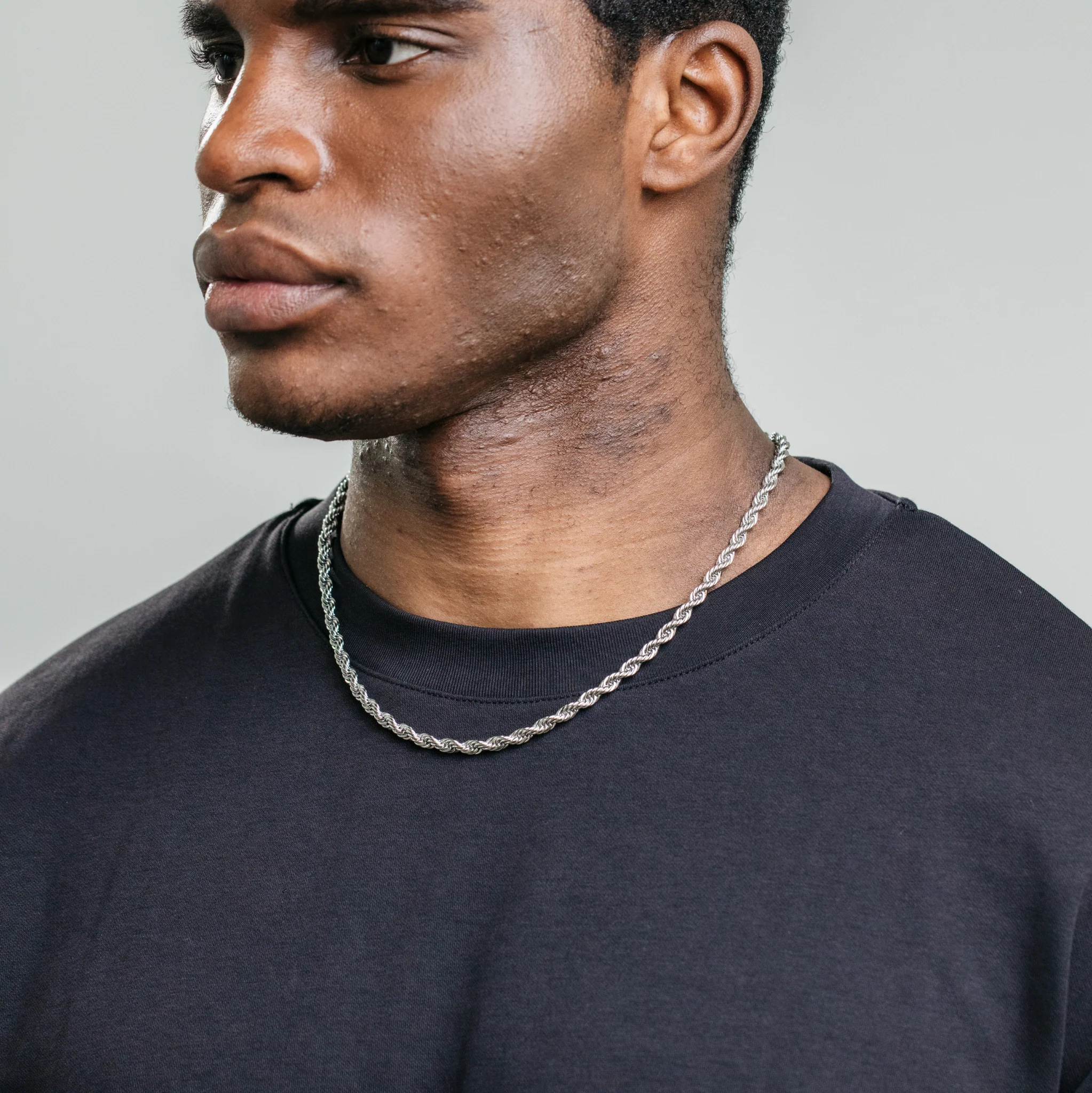 5mm Rope Chain - Silver (S) - Image 3