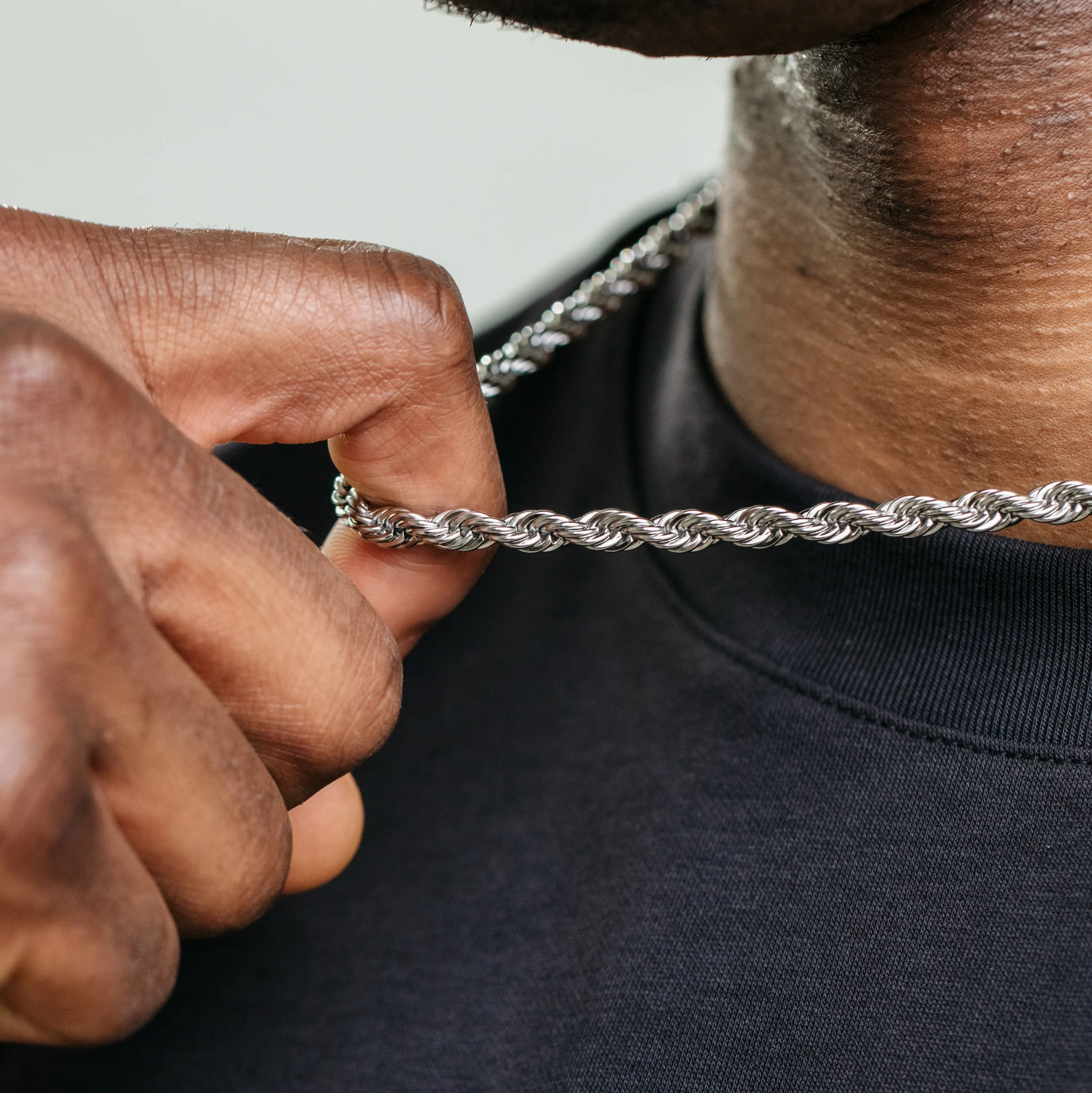 5mm Rope Chain - Silver (S) - Image 4