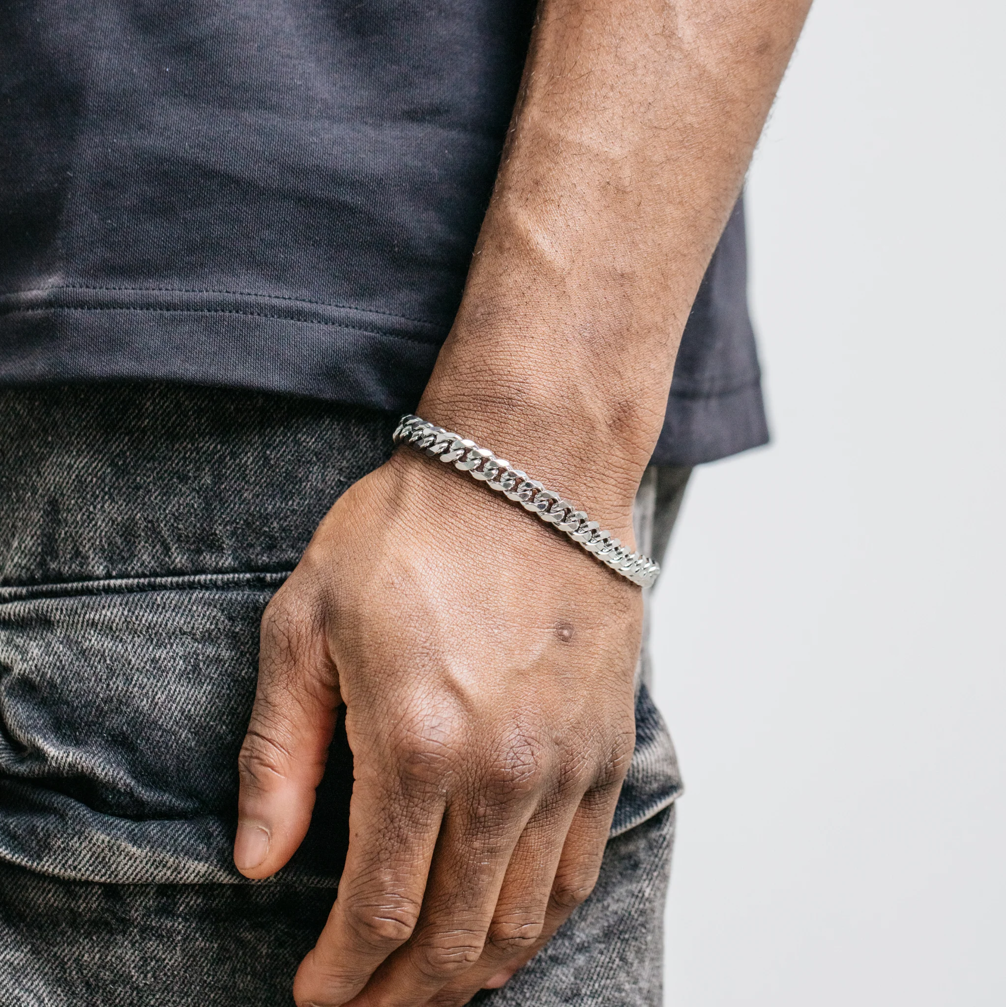 8mm Miami Cuban Bracelet - Silver - Image 3