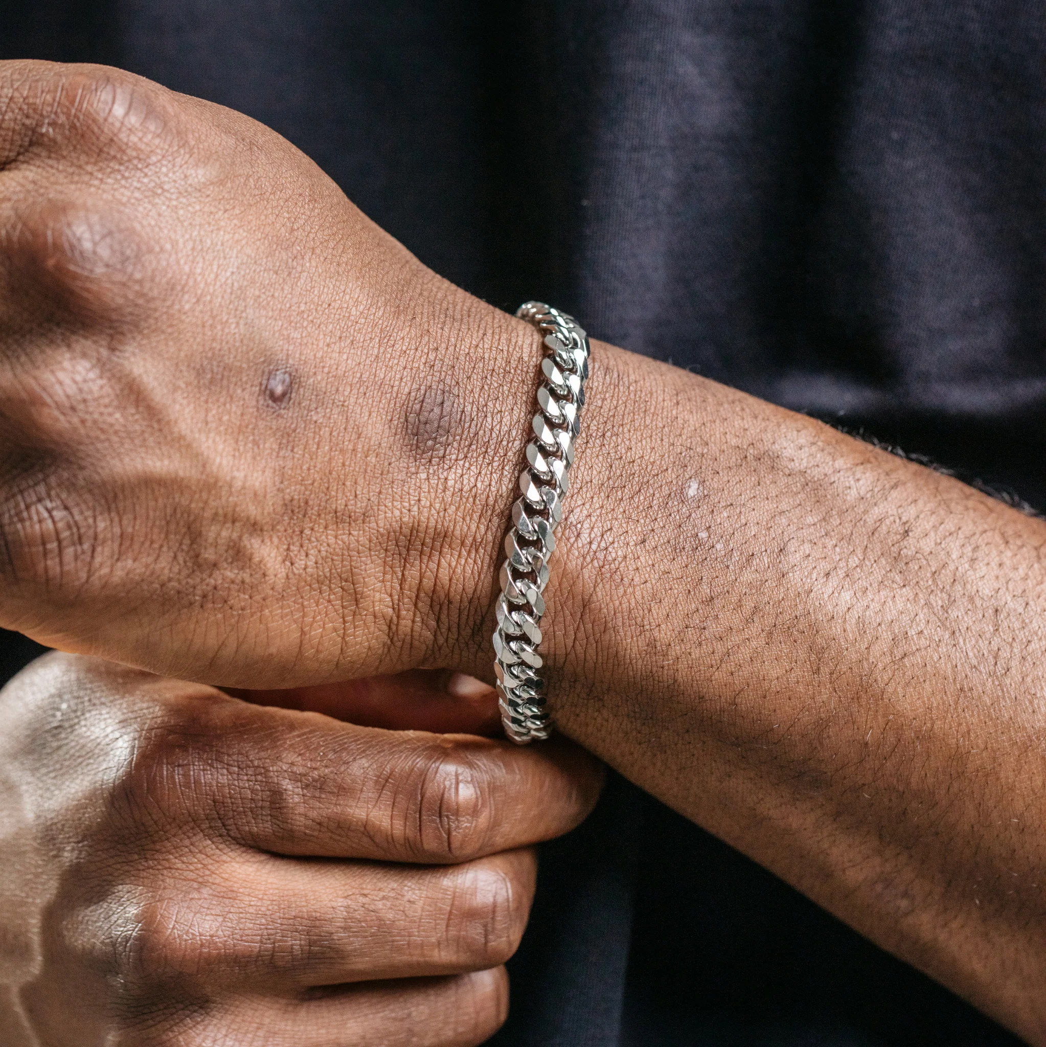 8mm Miami Cuban Bracelet - Silver - Image 4